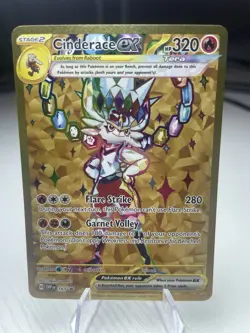 Cinderace ex SVP 163 Gold Full Art Black Star Promo Pokemon Card NM - Image 1