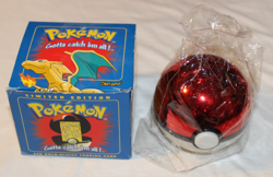 23K Gold-Plated CHARIZARD Trading Card 1999 Burger King Pokemon Ball Blue - Image 1