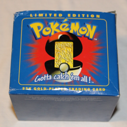 23K Gold-Plated CHARIZARD Trading Card 1999 Burger King Pokemon Ball Blue - Image 3