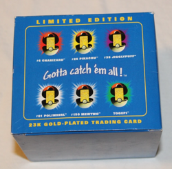 23K Gold-Plated CHARIZARD Trading Card 1999 Burger King Pokemon Ball Blue - Image 5