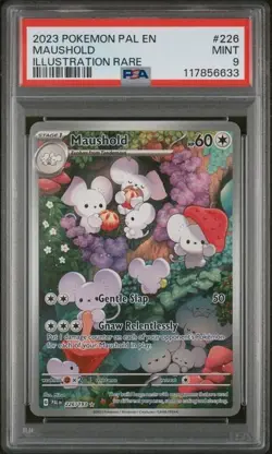 Pokemon TCG Maushold Illustration Rare Card 226/193 Sv02: Paldea Evolved PSA 9 - Image 1