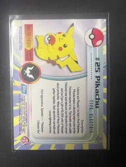 Topps Pokemon Pikachu Card #25 1st Print Blue Label 1999 TV Animation Series - Image 2