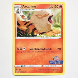 Pokemon Card Arcanine SWSH304 Black Star Promo Illustration Contest Near Mint - Image 1