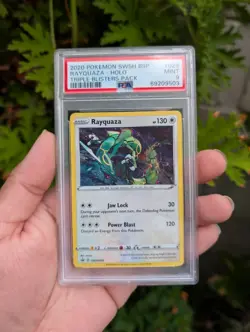 Pokemon TCG Rayquaza SWSH029 Black Star Promos Crown Zenith Holo Card 2020 PSA 9 - Image 1