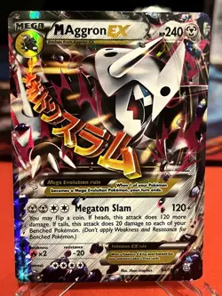 M Aggron EX 94/160 Holo EX Rare Primal Clash Pokemon Moderately Played - Image 1