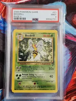 Pokemon 2000 Game Base Set 2 Beedrill #21 PSA 9 - Image 1