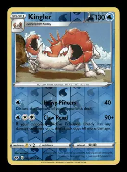KINGLER 044/202 UNCOMMON SWORD & SHIELD POKEMON REVERSE HOLO NM - Image 1