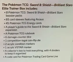 Pokemon Sword & Shield Brilliant Stars Elite Trainers Box - Image 5