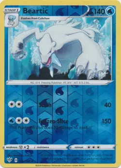 Reverse Holo Beartic Rare 049/189 Darkness Ablaze Pokemon TCG - Image 1