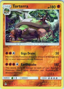 Torterra 58/131 Rare - Pokemon TCG SM: Forbidden Light - Reverse Holo (NM) - Image 1