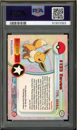 Pokemon - Eevee Topps Pokemon TV Animation Series 3 #133 PSA 7 - Image 2