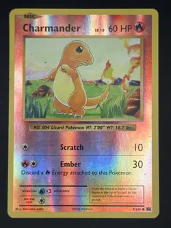CHARMANDER 9/108 COMMON EVOLUTIONS POKEMON REVERSE HOLO MP - Image 1