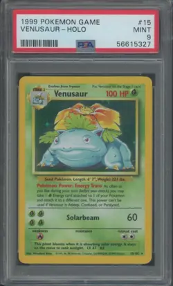 Pokemon TCG Venusaur 15/102 Base Set Holo Rare PSA 9 - Image 1