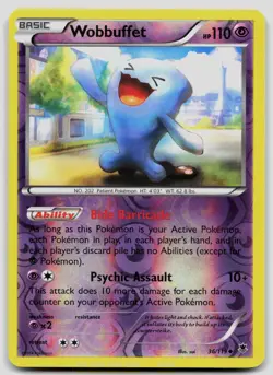 Wobbuffet 36/119 Phantom Forces Reverse Holo Pokemon LP - Image 1