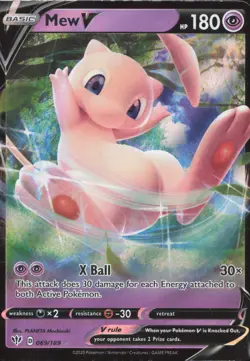 Mew V 069/189 Holo V Rare Darkness Ablaze Pokemon Lightly Played - Image 1