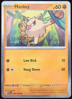 Pokemon TCG Mankey 106/193 2023 Paldea Evolved Cosmos Holo Promo Card - NM - Image 1