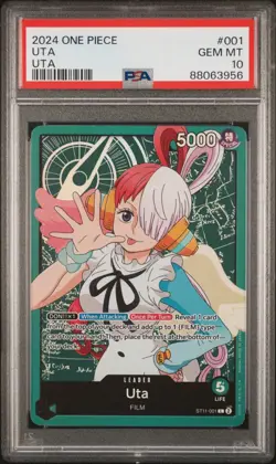 Uta ST11-001 Leader ONE PIECE Card Game Starter Deck Side Uta English TCG PSA 10 - Image 1