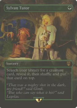 MTG Sylvan Tutor (531) *Foil* Borderless Lord of the Rings Hildebrandt Art MT/NM - Image 1