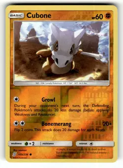 Cubone 105/236 Common Unified Minds Reverse Holo Pokemon Lightly Played - Image 1