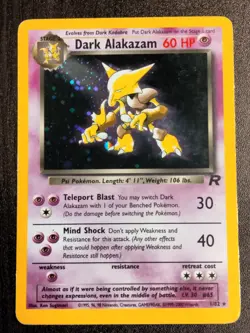 Pokemon TCG Team Rocket Dark Alakazam 1/82 Holo Rare Swirl 🌀 - Image 1