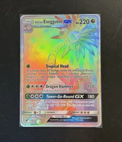 Pokemon TCG Alolan Exeggutor GX Secret Rare Rainbow 118/111 Crimson Invasion LP - Image 1