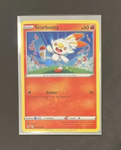 Pokemon Scorbunny 030/202 Cosmos Holo Swirl Sword & Shield Near Mint - Image 5