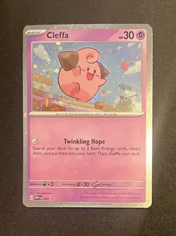 Pokemon Cleffa SVP095 Cosmos Holo Promo SWIRL NM - Image 1