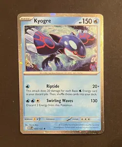 Pokemon Kyogre 34/132 Cosmos Holo Mega Evolution NM Swirl Promo - Image 2