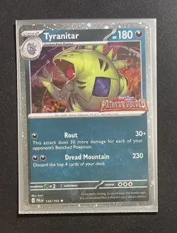 Pokemon Tyranitar 135/193 Stamped Cosmos Holo Paldea Evolved Near Mint - Image 4