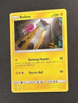Pokemon Raikou 32/73 Cracked Ice Holo Shining Legends Near Mint - Image 3