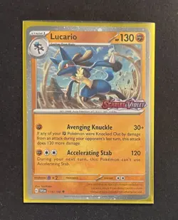 Pokemon Lucario 114/198 Cosmos Holo Stamped Scarlet & Violet Near Mint - Image 4