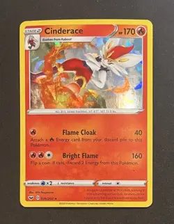 Pokemon Cinderace 036/202 Cracked Ice Holo Rare Sword & Shield NM - Image 1