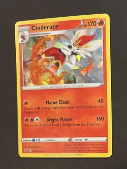 Pokemon Cinderace 036/202 Cracked Ice Holo Rare Sword & Shield NM - Image 3