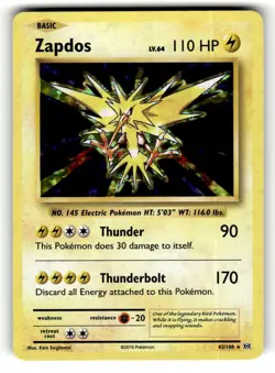Zapdos 42/108 Rare Evolutions Holo Pokemon Lightly Played - Image 1