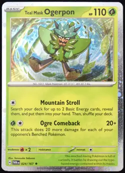Pokemon TCG Teal Mask Ogerpon 024/167 Twilight Masquerade Cosmos Holo Promo - NM - Image 1