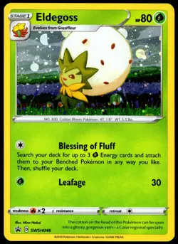 Pokemon TCG Eldegoss SWSH046 2020 Sword & Shield Black Star Promo Card - LP - Image 1