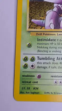 Giovanni's Nidoking 7/132 Gym Challenge Unlimited Holo Rare Pokemon TCG - Image 2