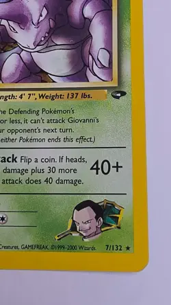 Giovanni's Nidoking 7/132 Gym Challenge Unlimited Holo Rare Pokemon TCG - Image 3