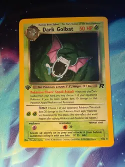 Pokemon 1st Edition Dark Golbat Holo 7/82 Team Rocket Near Mint WOTC - Image 1