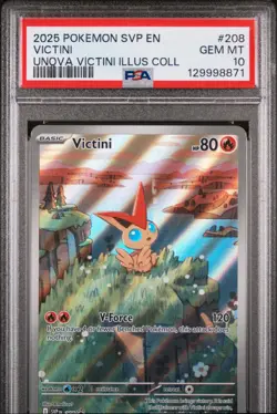 2025 POKEMON SVP EN-SV BLACK STAR PROMO #208 VICTINI PSA 10 - Image 1