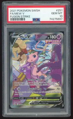💎🖼 PSA 10 Alt Art Mew V Fusion Strike 251/264 Pokemon TCG 🖼💎 - Image 1