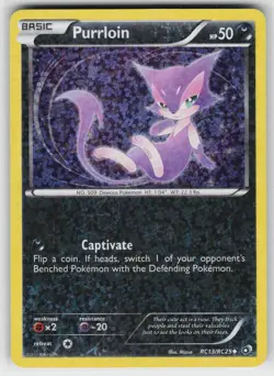 Purrloin RC13 Holo RC25 UC Legendary Treasures: Radiant Collection Pokemon MP - Image 1