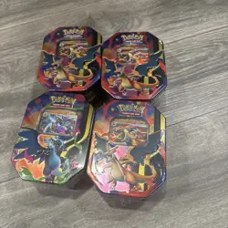 Pokemon TCG Mega Charizard X & Y Tins Sealed Lot of 4 - Image 1