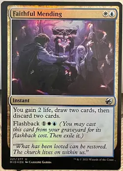 Faithful Mending FOIL Innistrad: Midnight Hunt MID LP MTG - Image 1