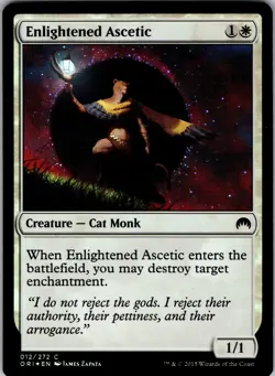 Enlightened Ascetic Magic Origins Common MP Magic: The Gathering 12 Foil - Image 1