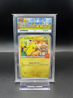 ACE 10 Perfect Graded PIKACHU PROMO 020/M-P McDONALD'S 2025 Pokemon Japan - Image 1