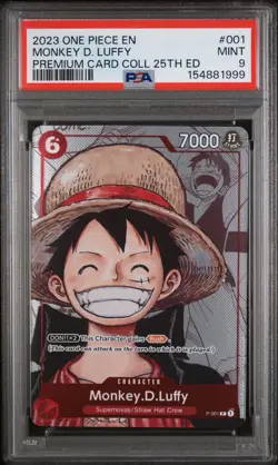 Monkey D. Luffy P-001 25th Anniversary 2023 One Piece Premium Card PSA 9 - Image 1