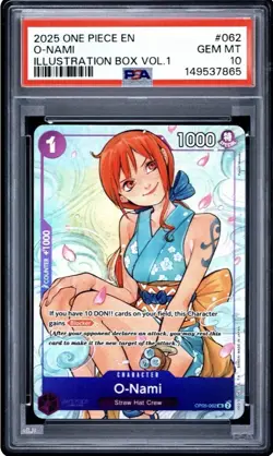 Bandai 2025 One Piece O-Nami Illustration Box Vol.1 #062 Holo Promo PSA 10 - Image 1
