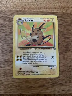 Raichu Fossil Non Holo 29/62 WoTC Rare Pokemon Card Played - Image 1