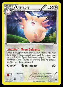 Clefable 98/135 Rare Plasma Storm Pokemon Card - Image 1